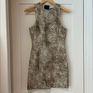 Alexander Wang Denim Leopard Print Mini Dress